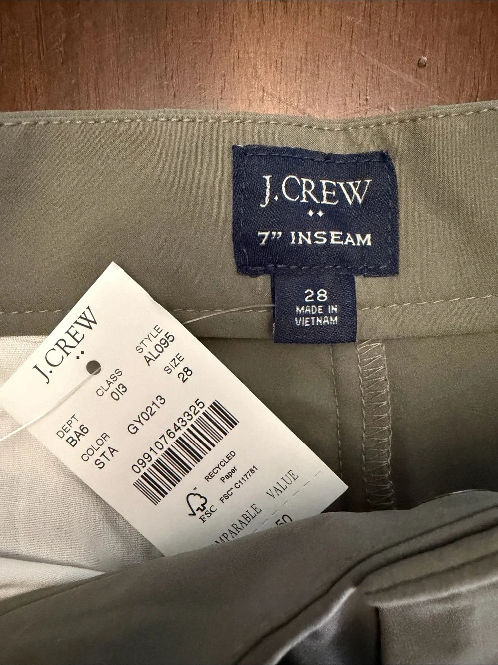 NWT J.Crew Tech Shorts Olive 7